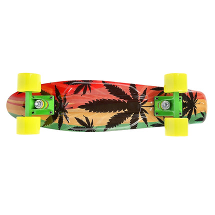 Pennyboard Skateboard, Reggae-Design, robustes Deck