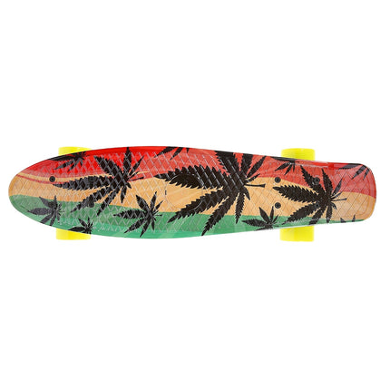 Pennyboard Skateboard, Reggae-Design, robustes Deck