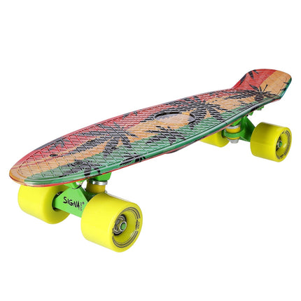 Pennyboard Skateboard, Reggae-Design, robustes Deck