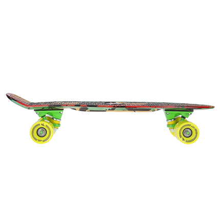 Pennyboard Skateboard, Reggae-Design, robustes Deck