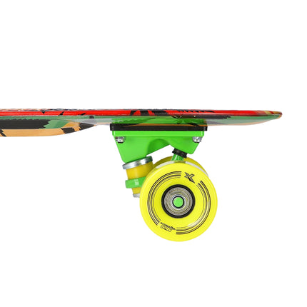 Pennyboard Skateboard, Reggae-Design, robustes Deck