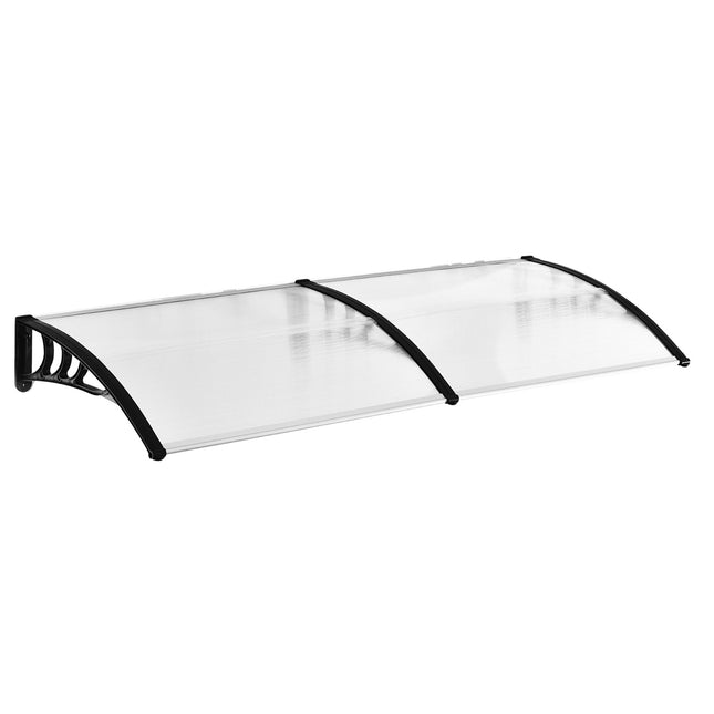 Vordertür-Vordach aus Aluminium, 75x195x23 cm, klares Polycarbonat