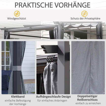 Wasserabweisender Pavillon 2,97x2,95M mit Sonnenschutz und Seitenwänden