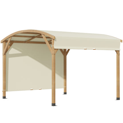 Gartenpergola aus Holz 3,2x3,08m, einziehbares Dach, UV-Schutz