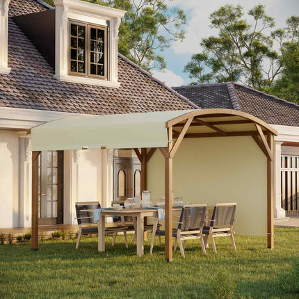 Gartenpergola aus Holz 3,2x3,08m, einziehbares Dach, UV-Schutz