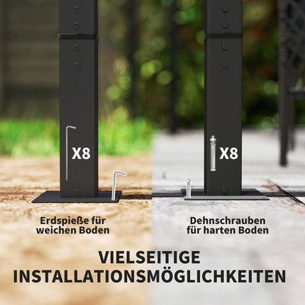 Verstellbare Metallpergola mit UV-Schutz für Terrasse und Garten