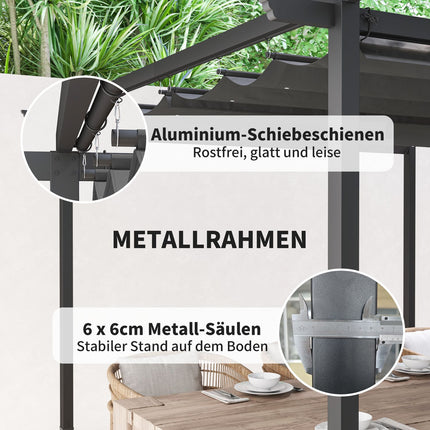 Verstellbare Metallpergola mit UV-Schutz für Terrasse und Garten