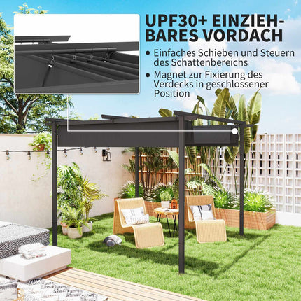 Verstellbare Metallpergola mit UV-Schutz für Terrasse und Garten