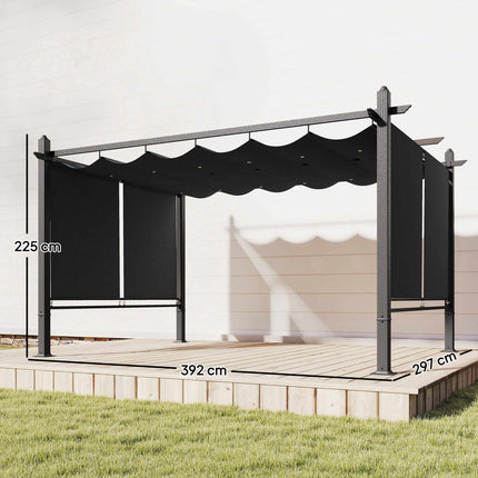 Pergola 3x4m with Retractable Roof & UV50+ Aluminum Frame
