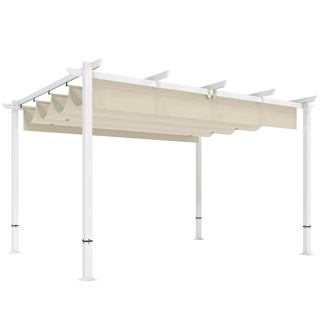 Pergola 3x4 m mit einziehbarer UV30+-Überdachung, Beige