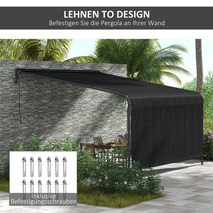Weatherproof 4x3M steel pergola with adjustable roof