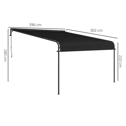 Weatherproof 4x3M steel pergola with adjustable roof