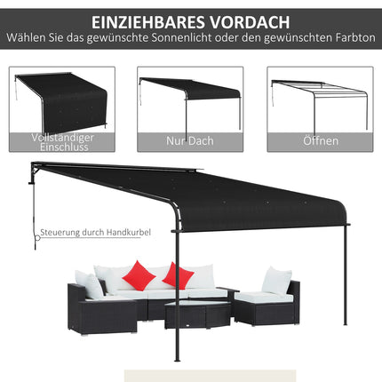 Weatherproof 4x3M steel pergola with adjustable roof