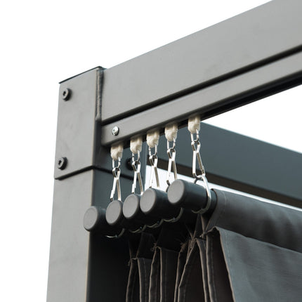 Stahlpergola 4x3m mit verstellbarem Dach, Dunkelgrau