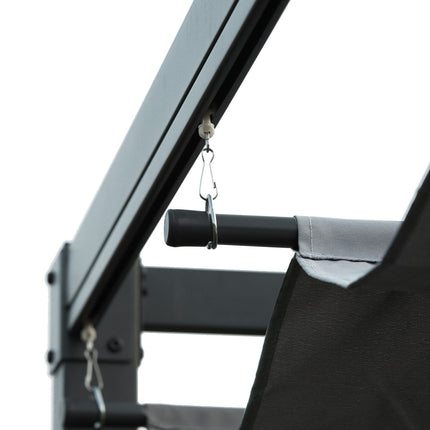 Stahlpergola 4x3m mit verstellbarem Dach, Dunkelgrau