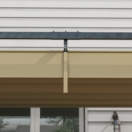 Pergola 4x3m Stahl, Verstellbares Dach, Sonnenschutz Khaki