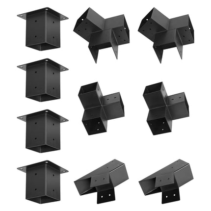 Pergola Brackets Kit 4x4, 14-Piece 3-Way 4-Way Set