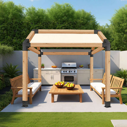 Pergola Brackets Kit 4x4, 14-Piece 3-Way 4-Way Set