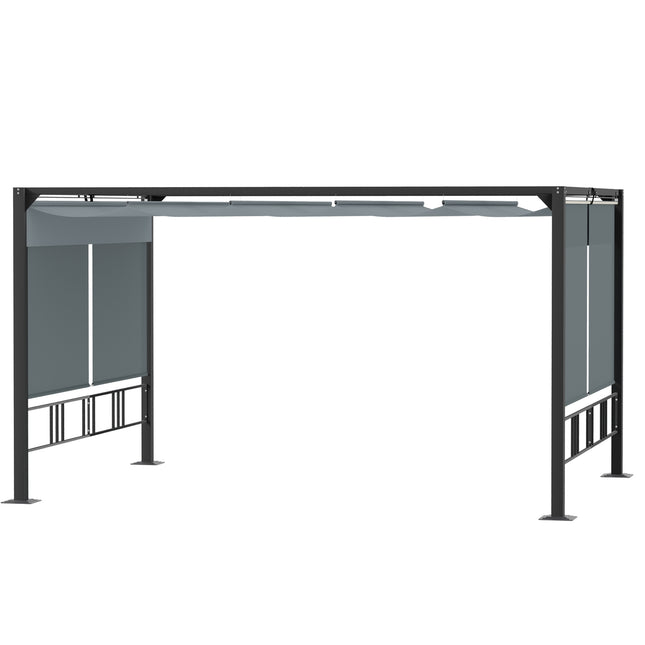 Garten-Pergola Pavillon mit Sonnendach und Jalousien