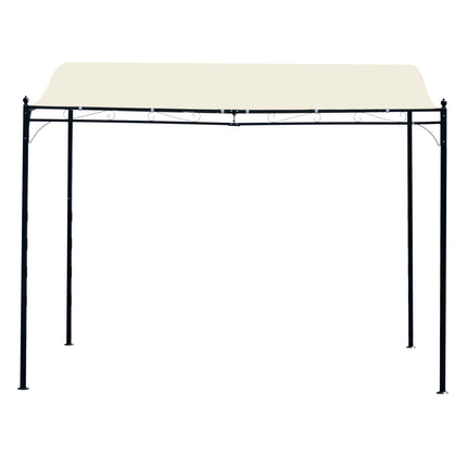 Metall-Pergola-Pavillon mit Vordach, Creme, 297x297 cm