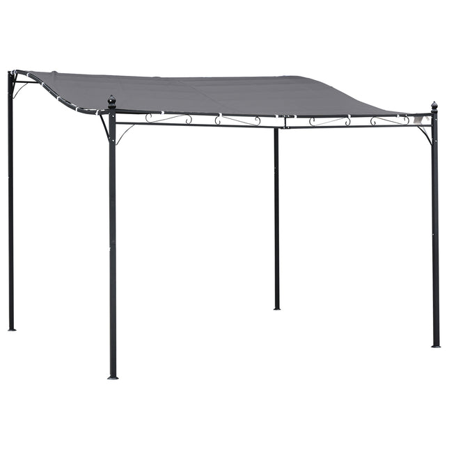 Metall-Gartenzeltpavillon – Grau, 297 x 297 cm