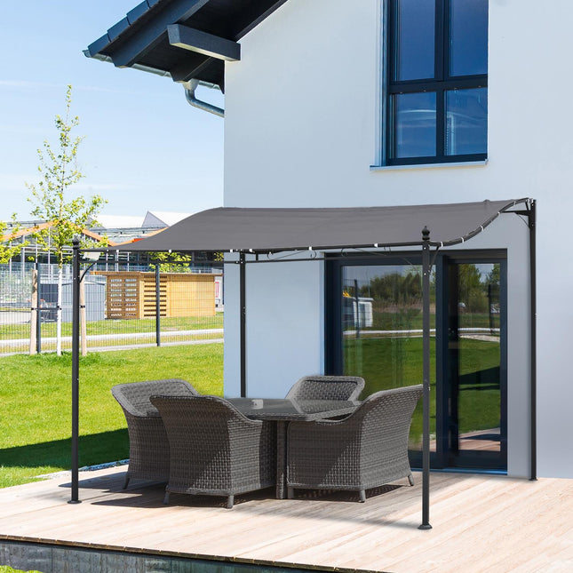 Metall-Gartenzeltpavillon – Grau, 297 x 297 cm