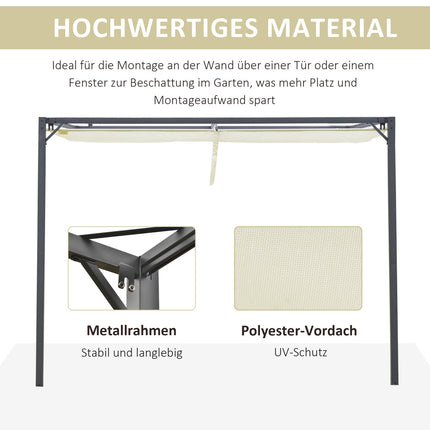 3x3m wetterfeste Pergola mit Stoffdach