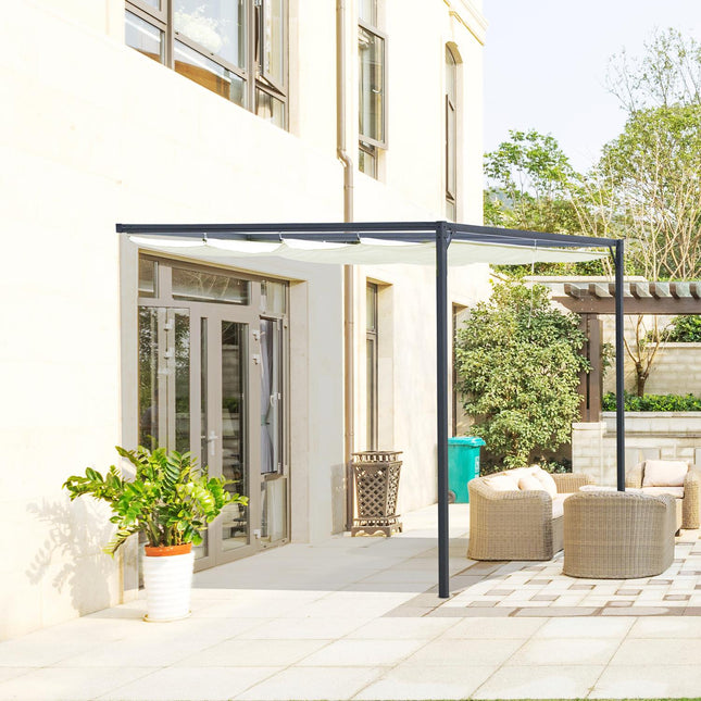 3x3m wetterfeste Pergola mit Stoffdach