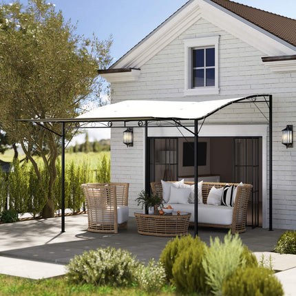 Wandmontierte Pergola-Gartenlaube 3x2,5m, Stahl, wasserabweisend