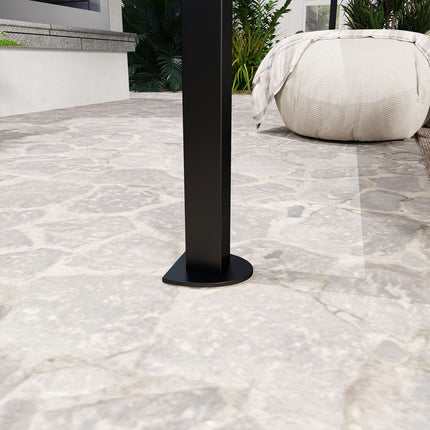 Wandmontierte Pergola-Gartenlaube 3x2,5m, Stahl, wasserabweisend