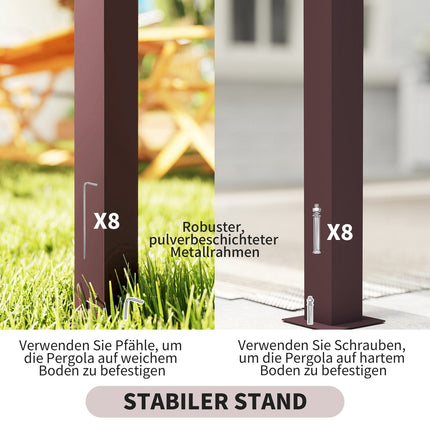 Freistehende Pergola 3x2,5 m mit verstellbarem Dach