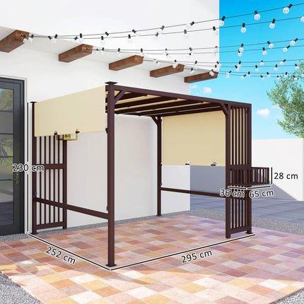 Freistehende Pergola 3x2,5 m mit verstellbarem Dach