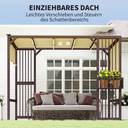 Freistehende Pergola 3x2,5 m mit verstellbarem Dach