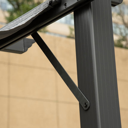 Aluminium Pergola Pavillon, Schiebedach, Anthrazitgrau, 3x3M