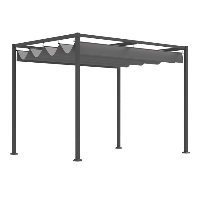Pergola-Gartenpavillon mit Schiebedach – Wetterfestes Terrassendach
