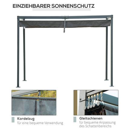 Sliding roof Pergola Gazebo - Weatherproof patio roof