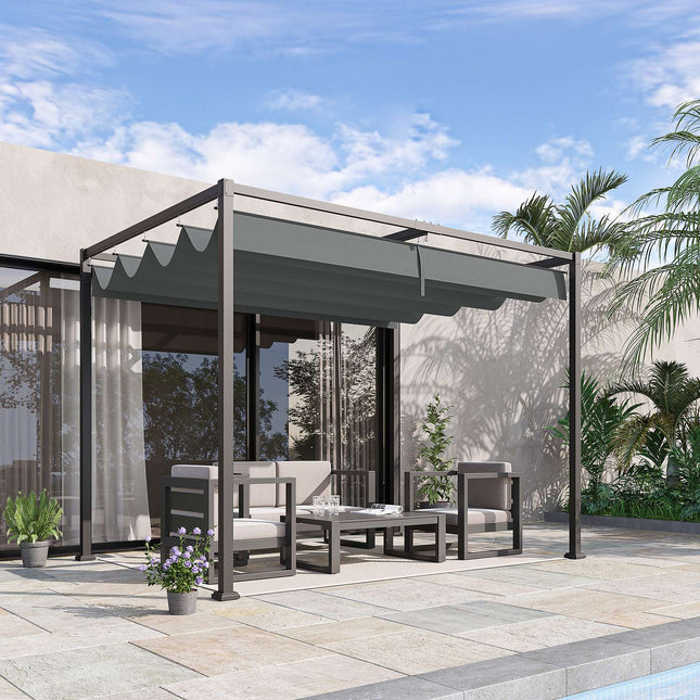 Pergola-Gartenpavillon mit Schiebedach – Wetterfestes Terrassendach
