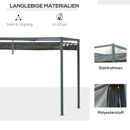 Sliding roof Pergola Gazebo - Weatherproof patio roof