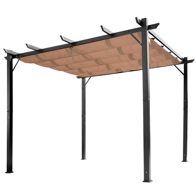 Verstellbare Aluminium Pergola Pavillon, 3x4m, Grau/Braun
