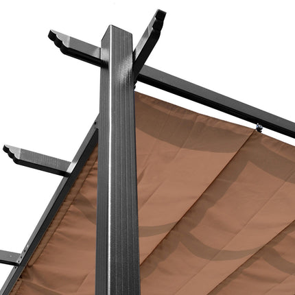 Verstellbare Aluminium Pergola Pavillon, 3x4m, Grau/Braun