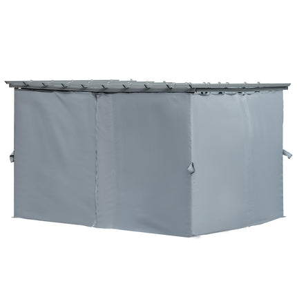 Wetterfeste Pergola-Laube aus Stahl, verstellbares Dach, Grau, 3,6x3M