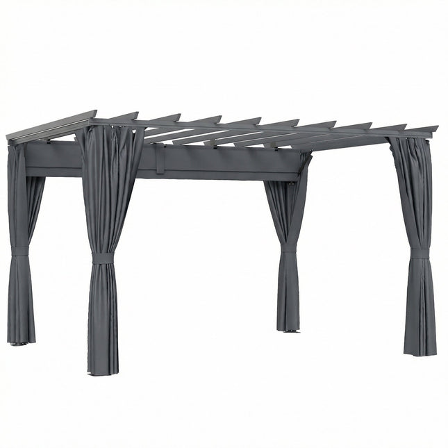 Pergola Pavillon 3x3.6m, Aluminiumgestell, Dunkelgrau
