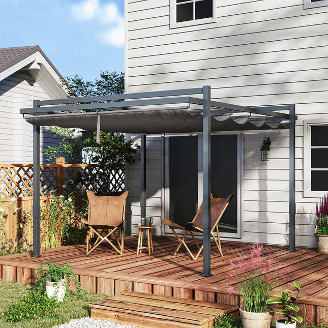 Freistehende Aluminium-Pergola 3,5x3m - Verstellbares Dach, winterfest