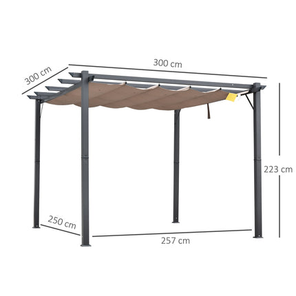 Pergola Pavillon Terrassenüberdachung, Schiebedach, Aluminium