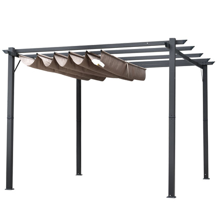 Pergola Pavillon Terrassenüberdachung, Schiebedach, Aluminium
