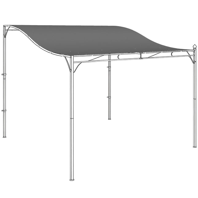 Pergola-Ersatzdach, 3x3m, Dunkelgrau, Polyester