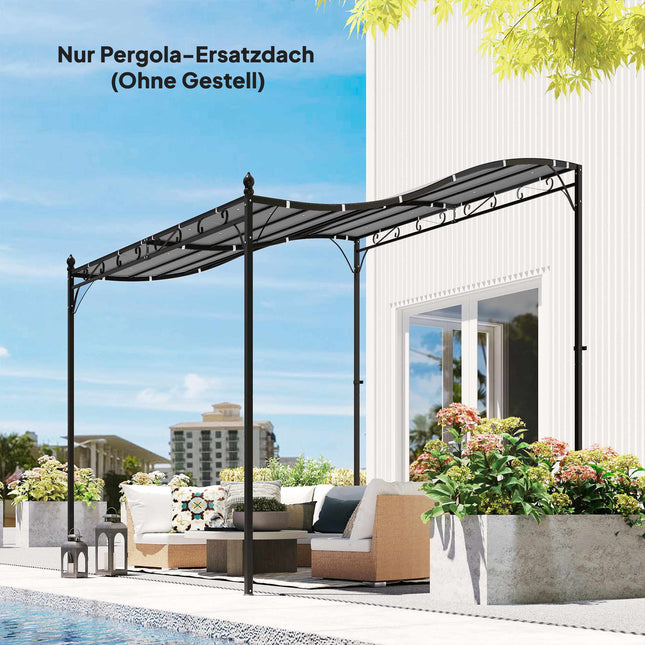 Pergola-Ersatzdach, 3x3m, Dunkelgrau, Polyester
