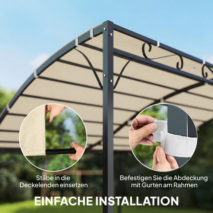 Pergola-Ersatzdach, 3x3m, wasserabweisendes Polyester