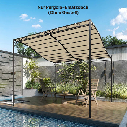 Pergola-Ersatzdach, 3x3m, wasserabweisendes Polyester
