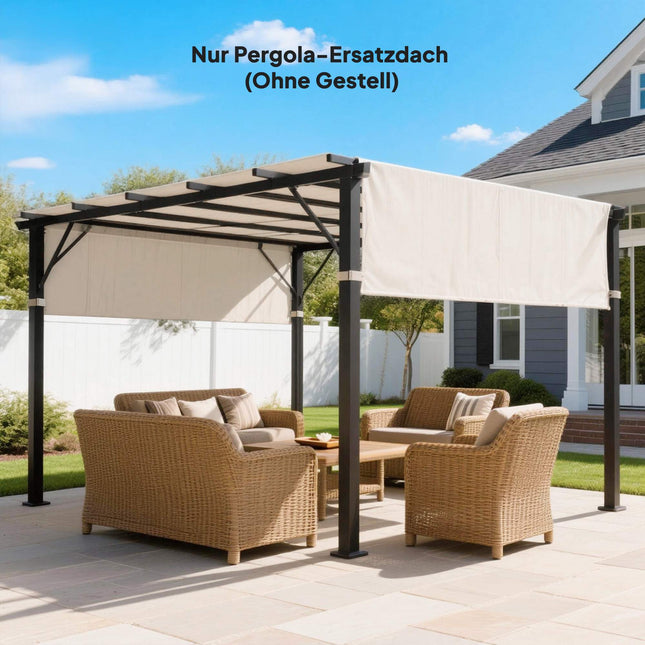 Pergola-Ersatzdach, UV-Schutz, 3x3m, Cremefarben
